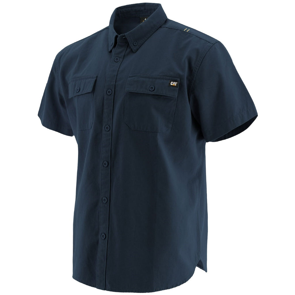 Caterpillar Button Up S/S Overhemd Heren Donkerblauw Belgie | GUCXL-8403