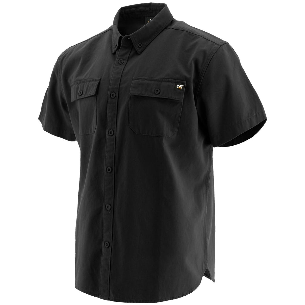 Caterpillar Button Up S/S Overhemd Heren Zwart Belgie | USIMR-4701