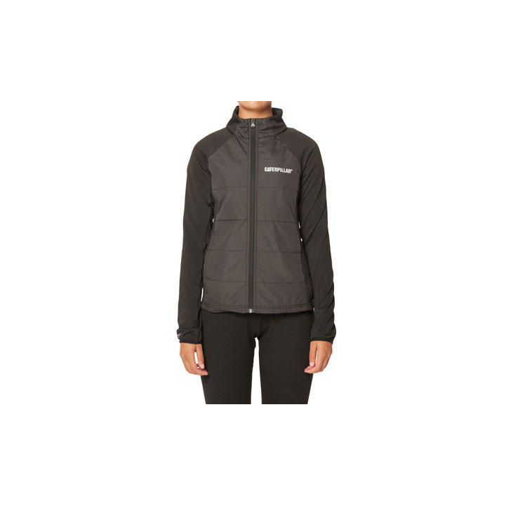 Caterpillar Connect Hybride Fleece Jassen Dames Zwart Belgie | HBRSY-8576