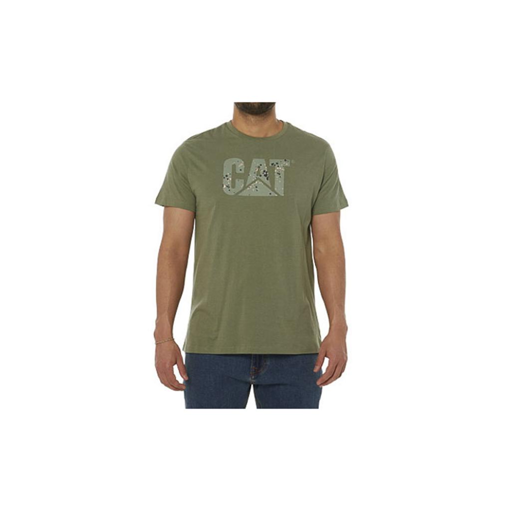 Caterpillar Earth Cat Fill T-Shirts Heren Groen Belgie | CLNIG-5402