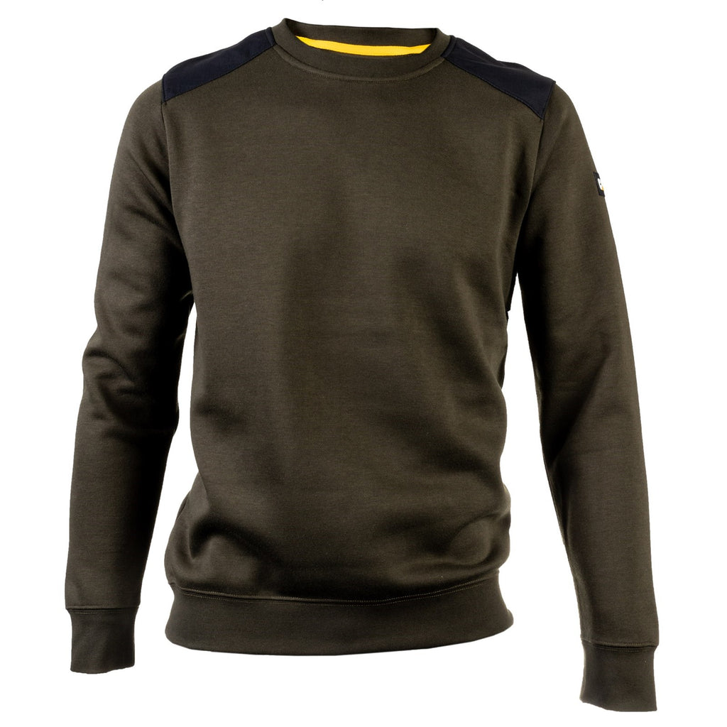 Caterpillar Essentials Crewneck Army Moss Sweatshirts Heren Army Moss Belgie | KOBIG-2864