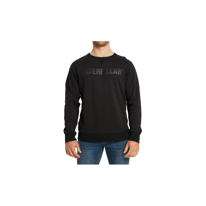 Caterpillar Foundation Crewneck Sweatshirts Heren Zwart Belgie | AYSNJ-9602