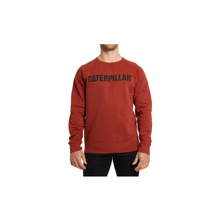 Caterpillar Foundation Crewneck Sweatshirts Heren Rood Belgie | RUFQW-7102