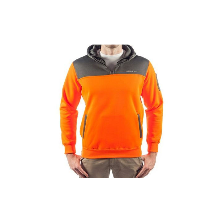 Caterpillar Hi Vis Hoodie Sweatshirts Heren Oranje Donker Belgie | TBONS-3672