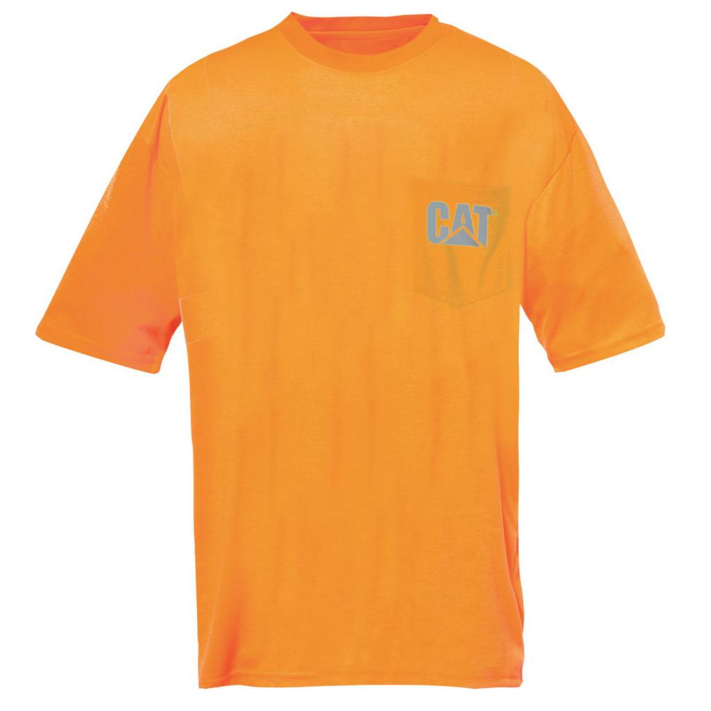 Caterpillar Hi-vis Trademark Pocket T-Shirts Heren Oranje Belgie | HETIM-9684