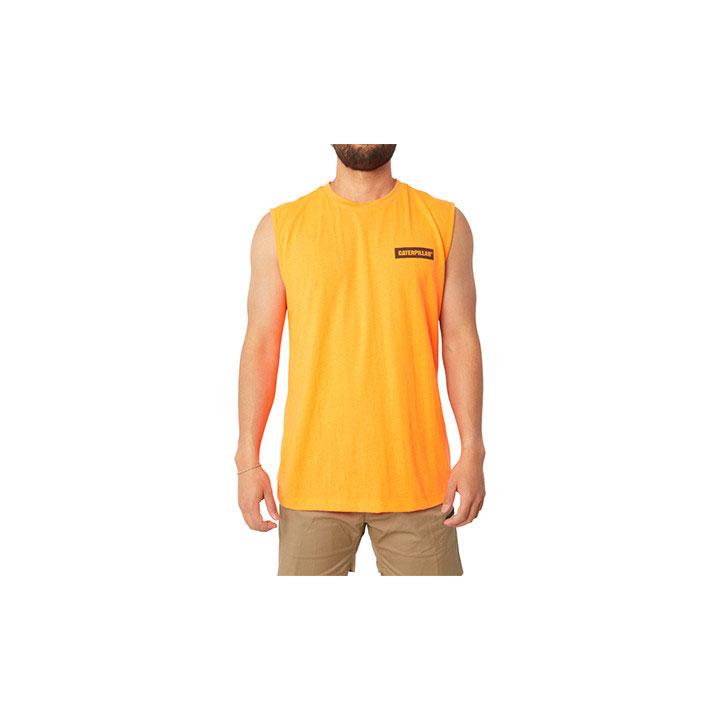 Caterpillar Icon Muscle T-shirts Heren Oranje Belgie | FYSVB-1653