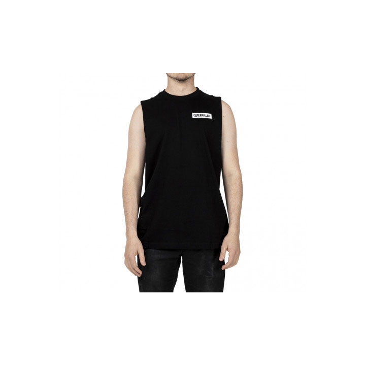 Caterpillar Icon Muscle Tank T-shirts Heren Zwart Belgie | DBMYE-1562