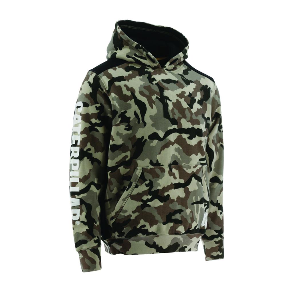 Caterpillar Logo Panel Met Capuchon Sweat Sweatshirts Heren Camo Belgie | SQMLK-3807