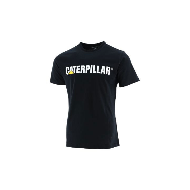 Caterpillar Logo Slim Fit T-shirts Dames Zwart Belgie | XSKMF-8732