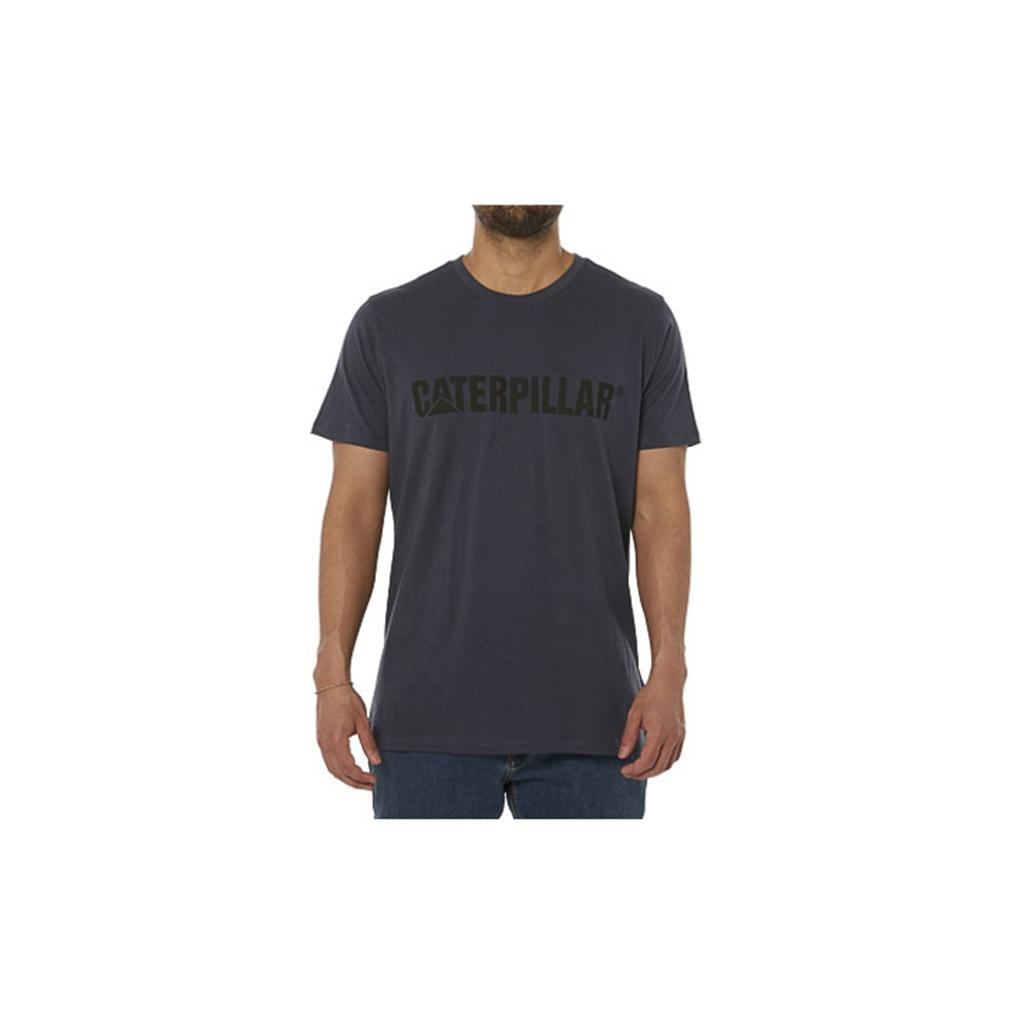 Caterpillar Logo T-Shirts Heren Donkerblauw Belgie | GNJYW-4598