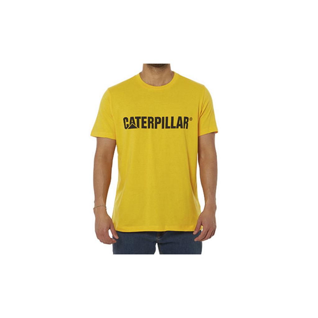 Caterpillar Logo T-Shirts Heren Geel Belgie | OVKRX-7196