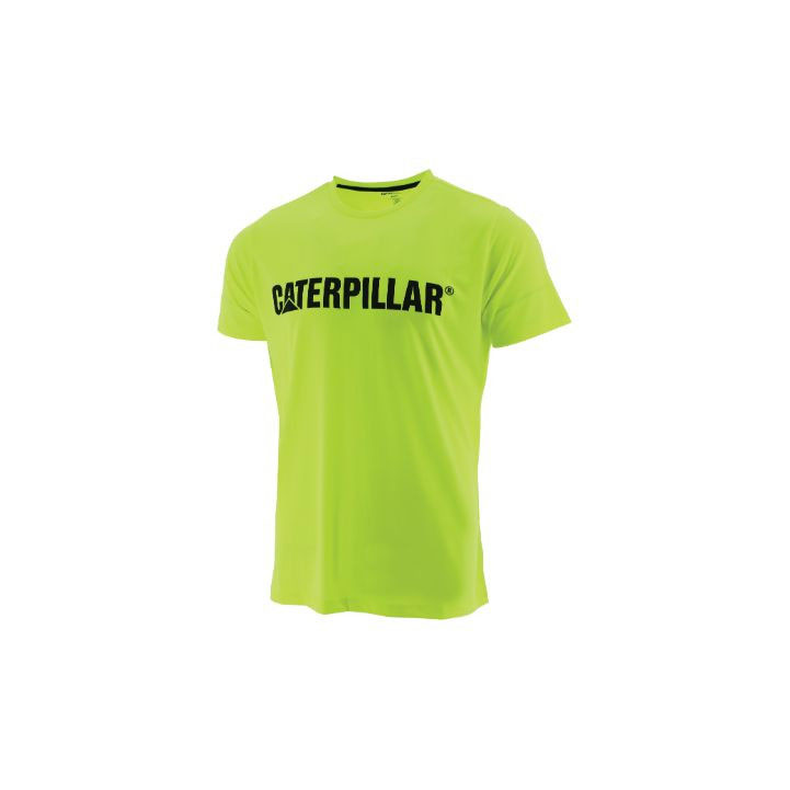 Caterpillar Logo T-shirts Dames Geel Belgie | JAVQU-5160