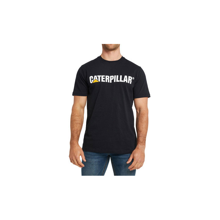 Caterpillar Logo T-shirts Heren Zwart Belgie | HYROK-8051