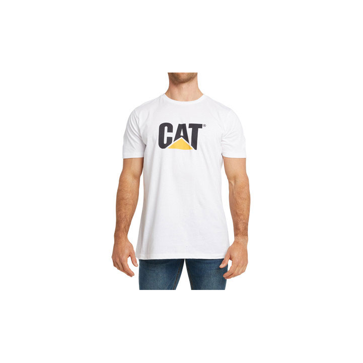 Caterpillar Original Logo T-shirts Heren Wit Belgie | MNPKW-6421