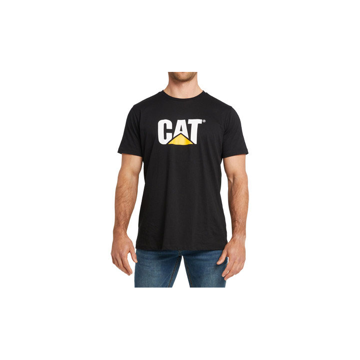 Caterpillar Original Logo T-shirts Heren Zwart Belgie | UZFSV-9074