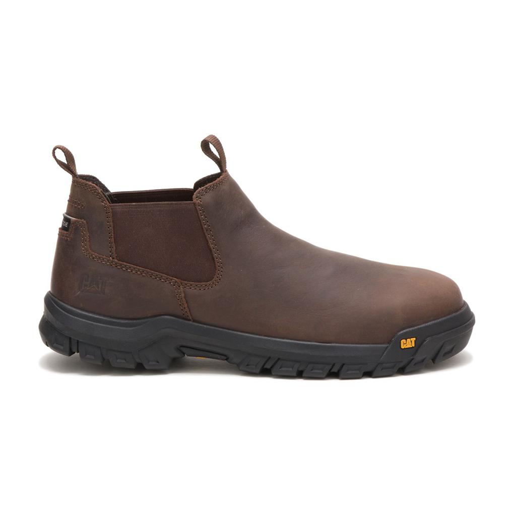 Caterpillar Outline Slip-on Steel Neus Laarzen Met Stalen Neus Heren Bruin Belgie | ZXOAS-1243