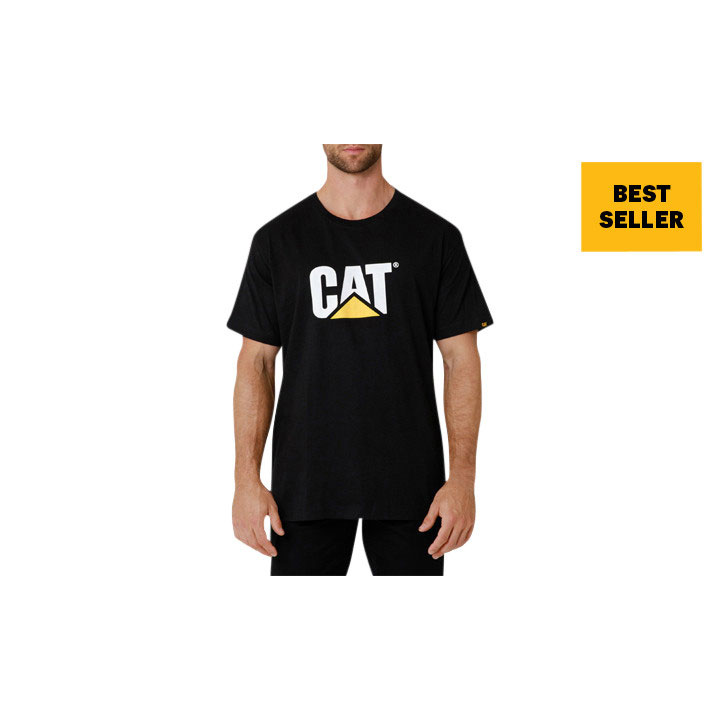 Caterpillar Tm Logo T-shirts Heren Zwart Belgie | VGLBM-9604