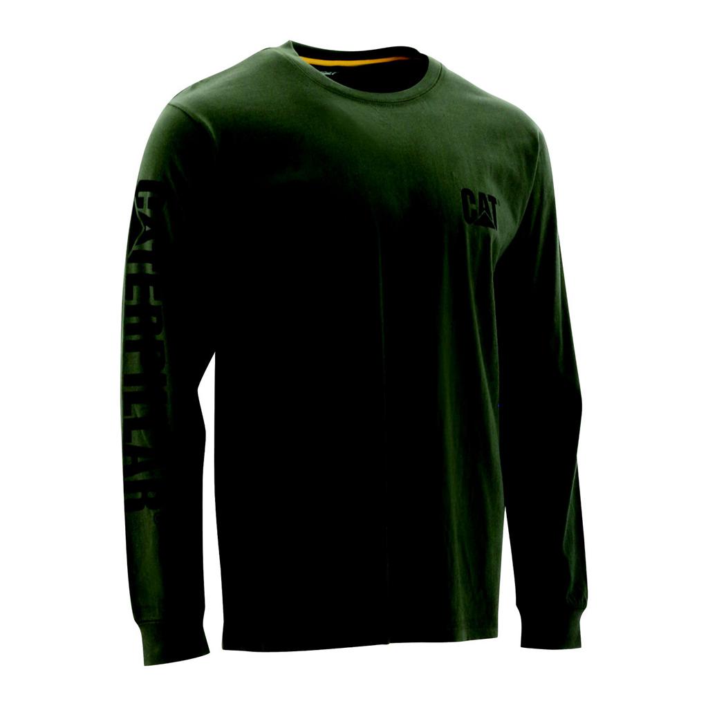 Caterpillar Trademark Banner Long Sleeve T-Shirts Heren Groen Belgie | TDUEK-4029