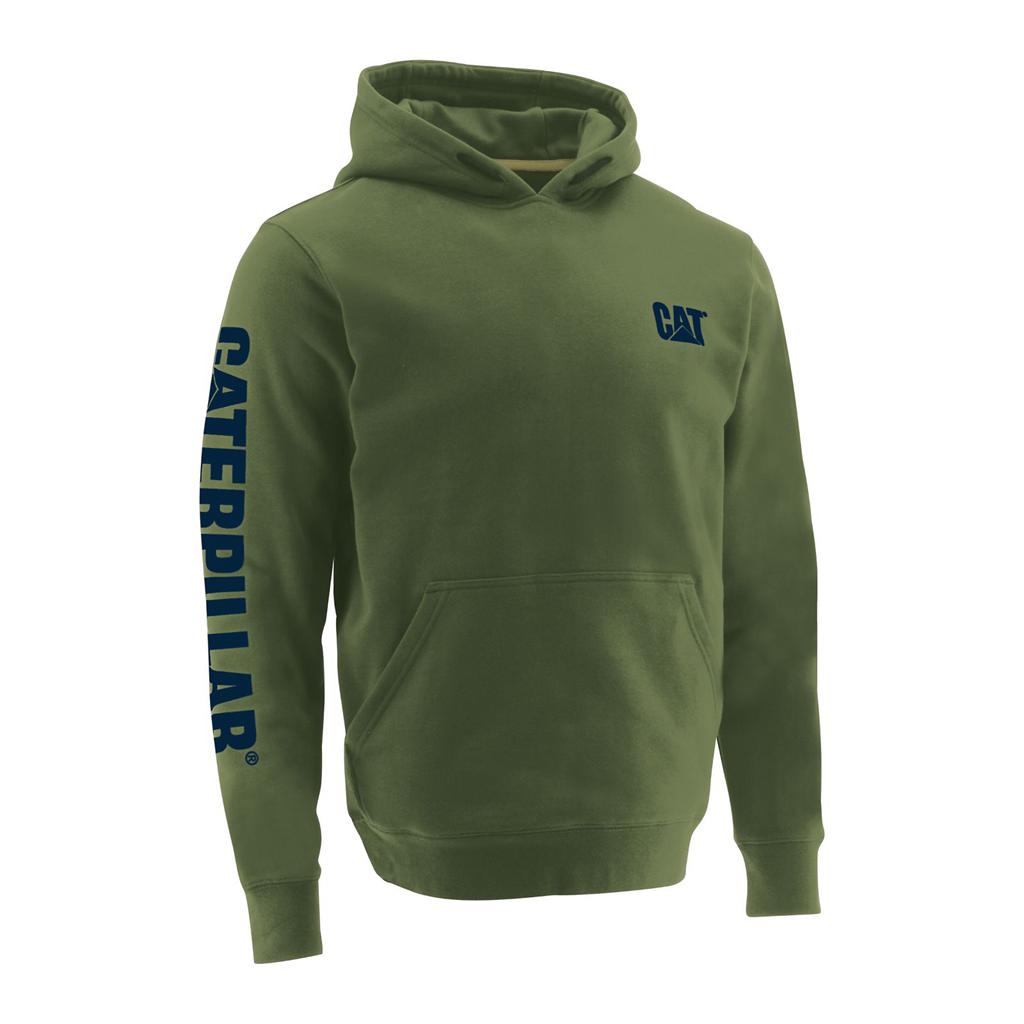 Caterpillar Trademark Banner Sweatshirts Heren Groen Belgie | SRWJU-8309