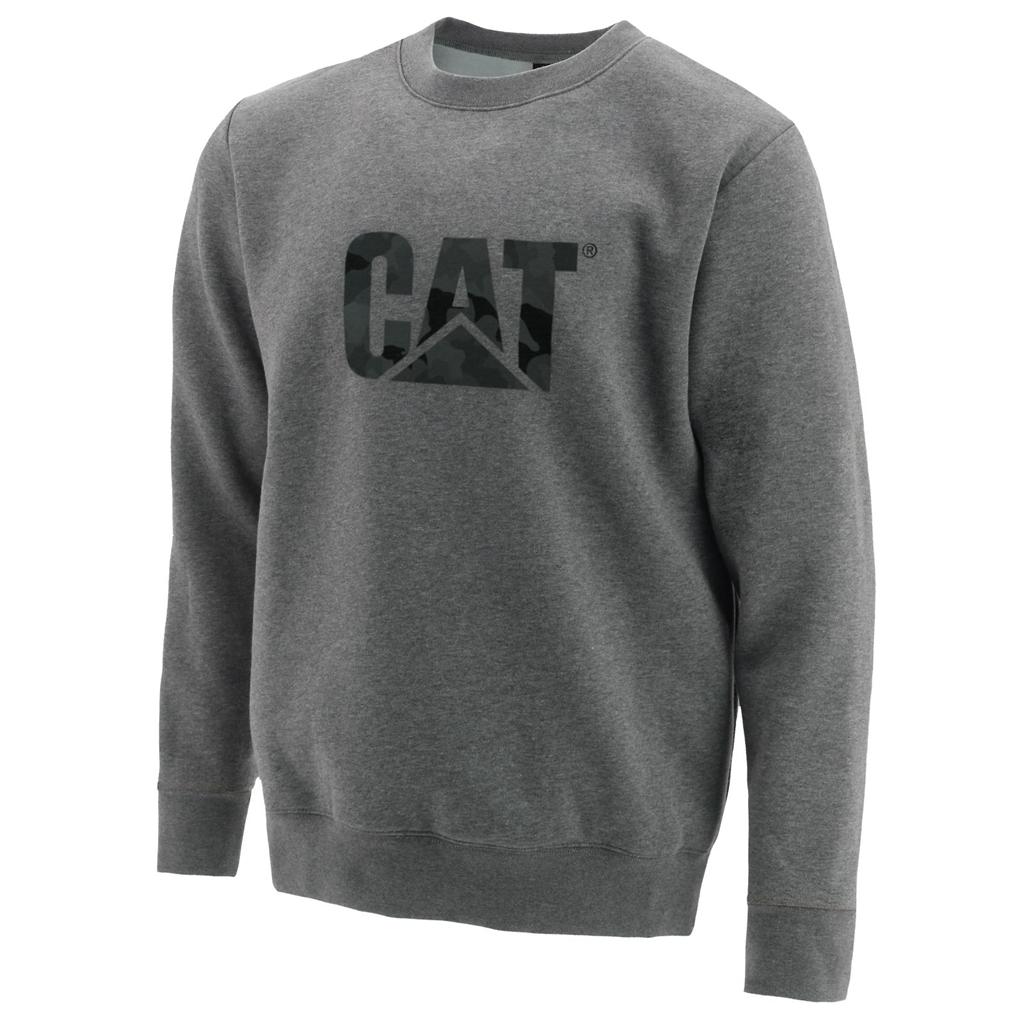 Caterpillar Trademark Logo Crewneck Sweatshirts Heren Grijs Belgie | UQJAO-5120