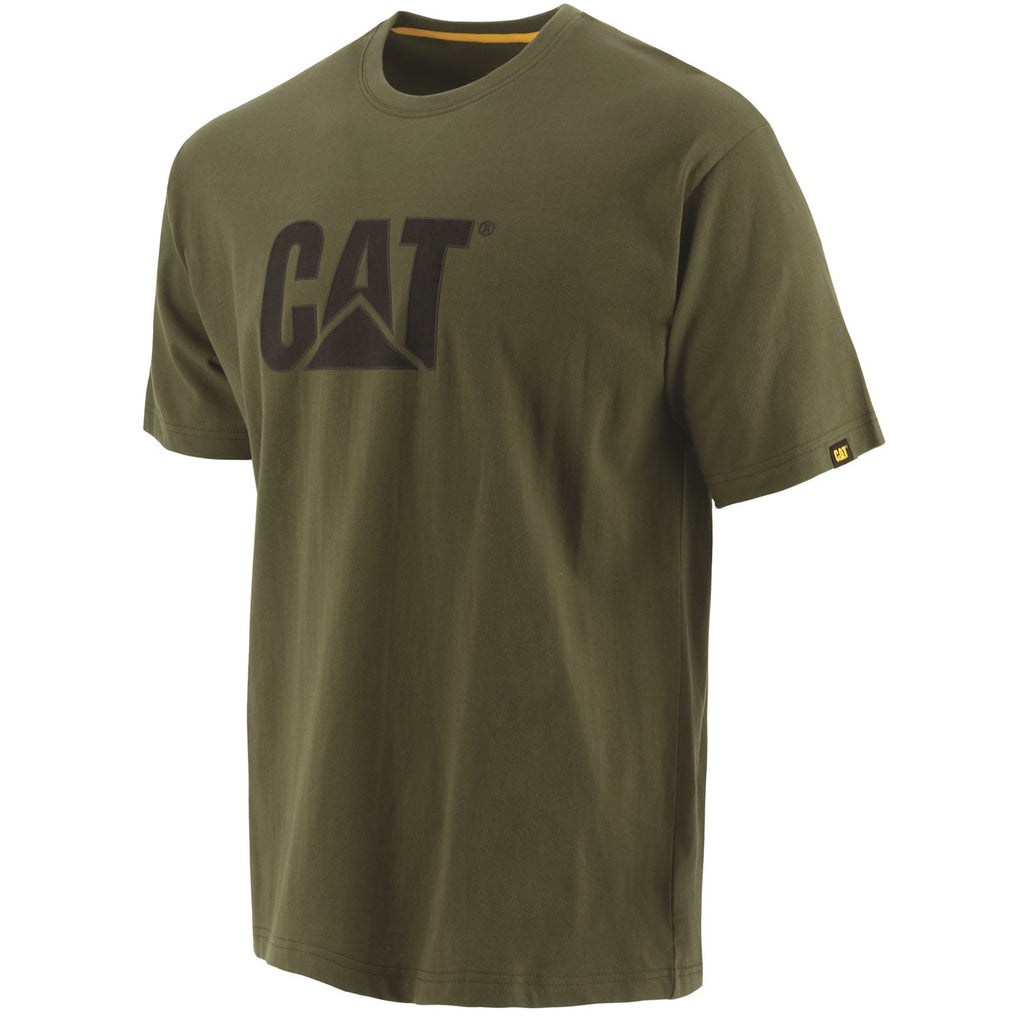 Caterpillar Trademark Logo T-shirts Heren Groen Belgie | KTVYN-6952