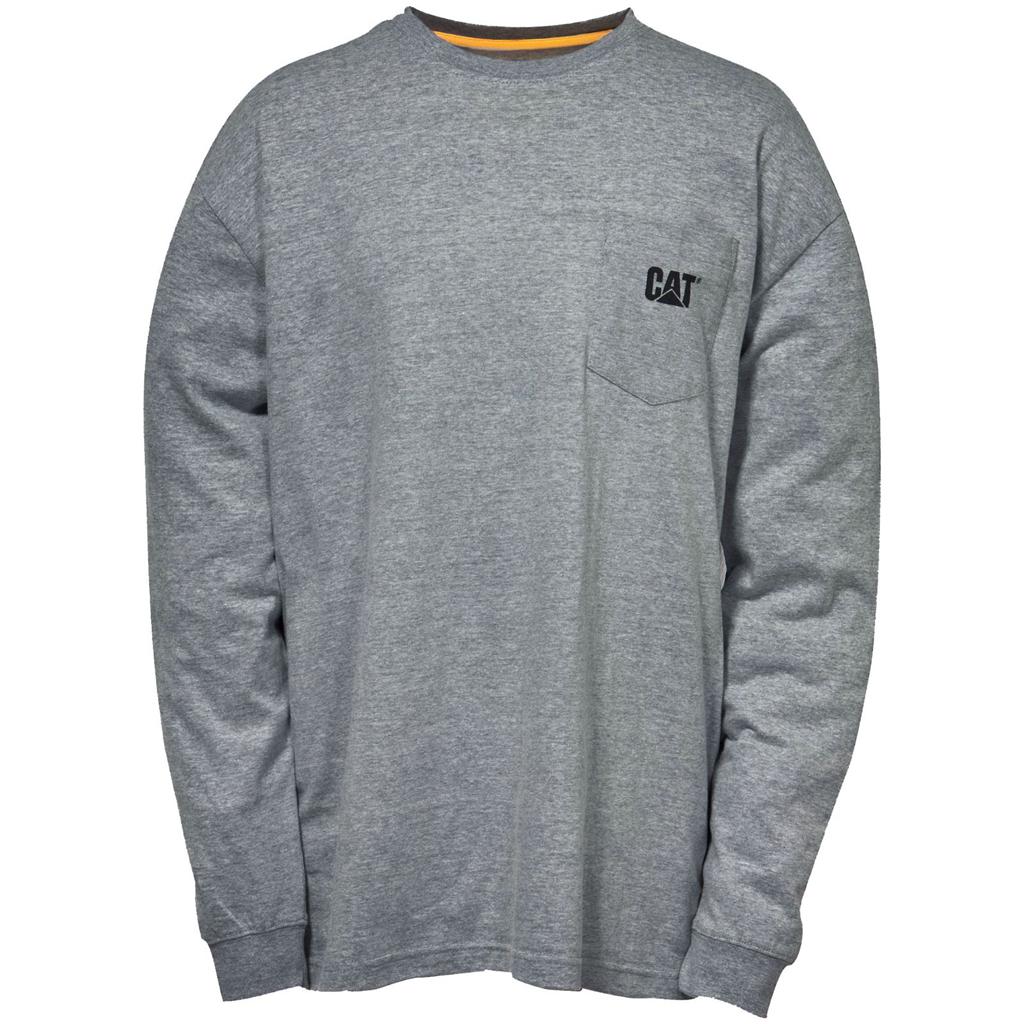 Caterpillar Trademark Pocket Long Sleeve T-Shirts Heren Donkergrijs Belgie | TFNXC-7510