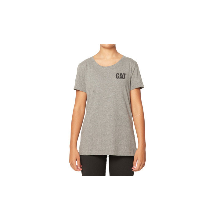 Caterpillar Trademark T-shirts Dames Donkergrijs Belgie | XKGNQ-8209