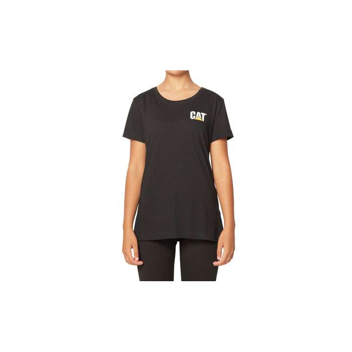 Caterpillar Trademark T-shirts Dames Zwart Belgie | DKSGV-3768