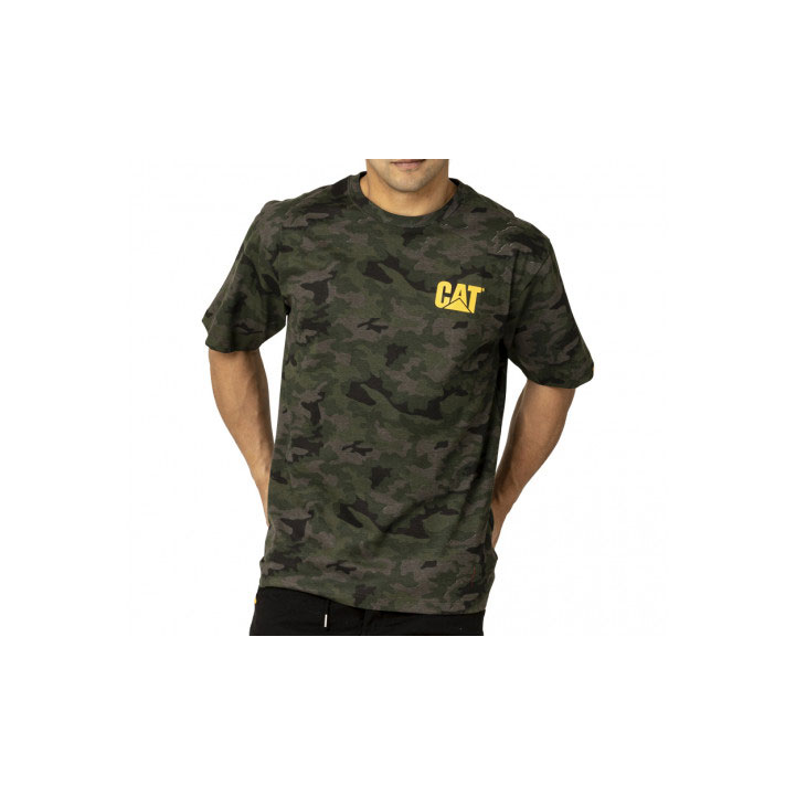 Caterpillar Trademark T-shirts Heren Camo Belgie | AGIZV-5413