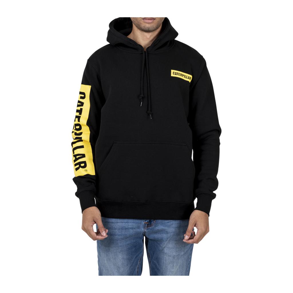 Caterpillar Triton Block Hoody Sweatshirts Heren Black/Yellow Belgie | BUVMP-6590