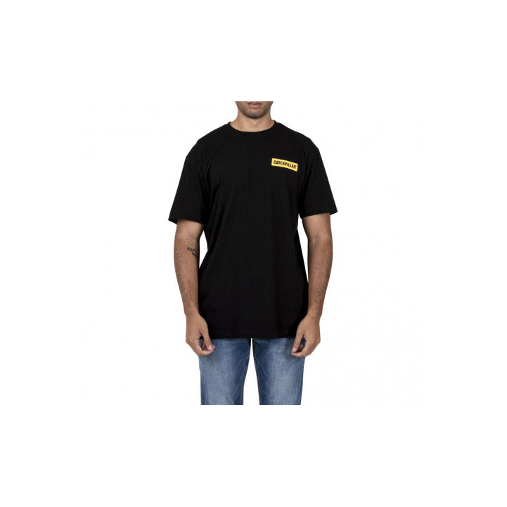 Caterpillar Triton Block Kort Sleeve T-shirts Heren Zwart Belgie | ATLUM-5648