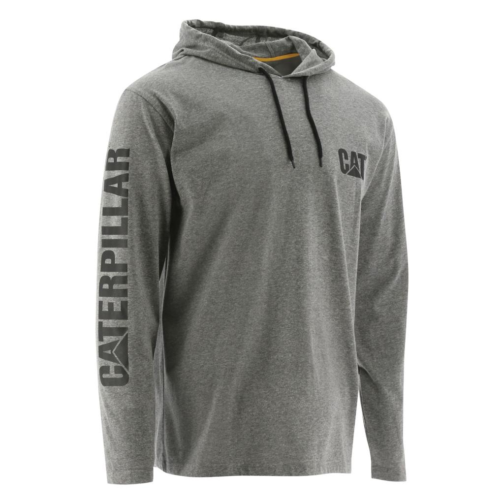 Caterpillar Upf Met Capuchon Banner Long Sleeve T-Shirts Heren Grijs Belgie | UQGFN-5347