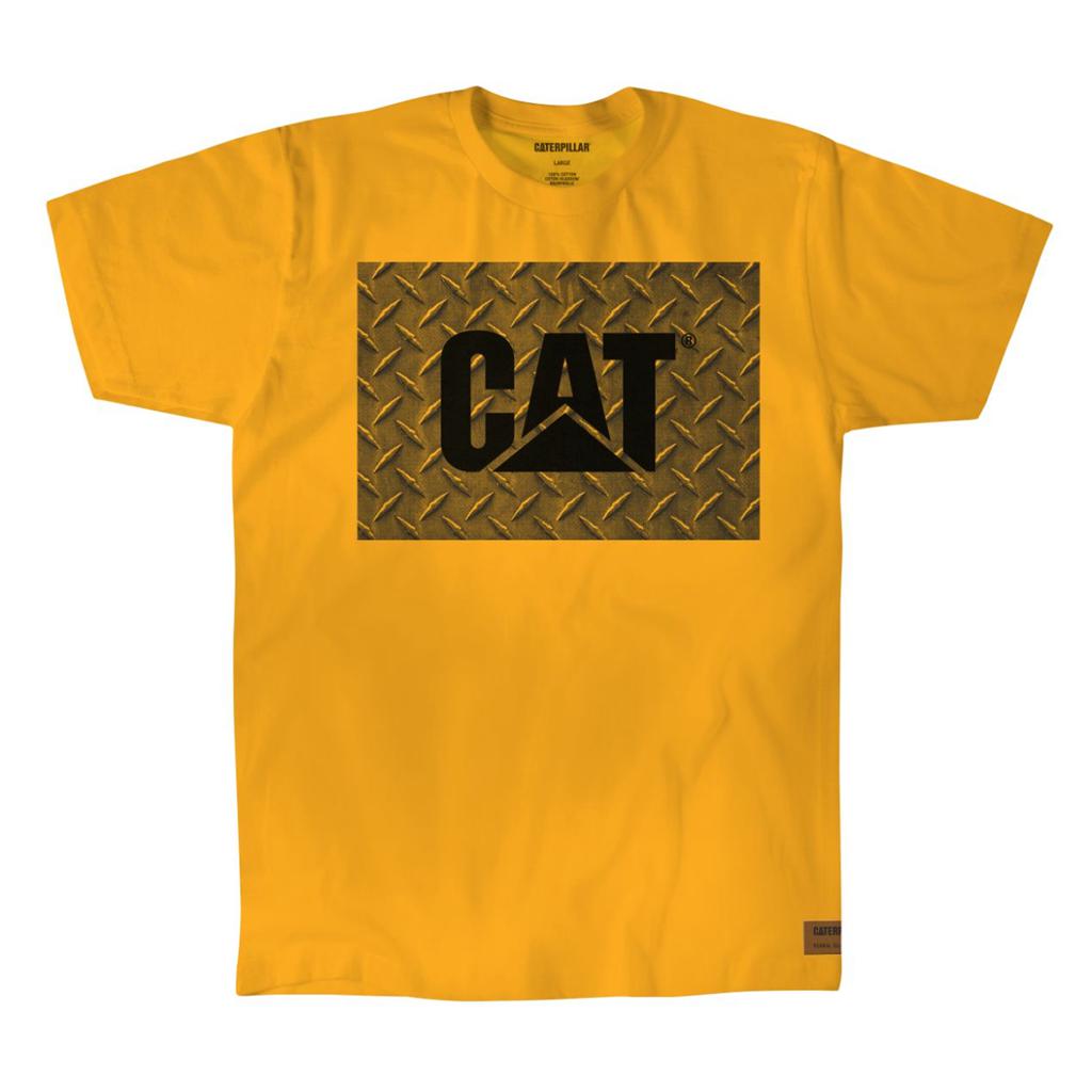 Caterpillar Werk Diamond Plate T-Shirts Heren Geel Belgie | DUXSR-2058