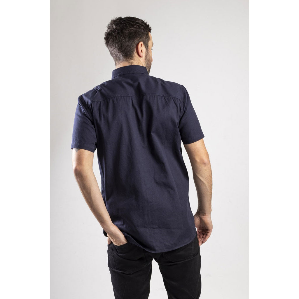 Caterpillar Button Up S/S Overhemd Heren Donkerblauw  Belgie |  GUCXL-8403