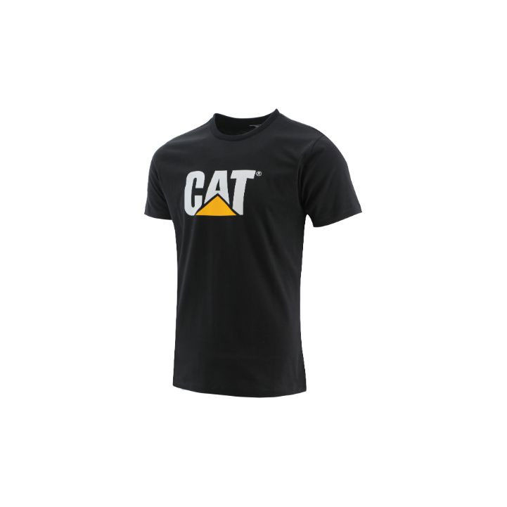 Caterpillar Cat Logo Slim Fit T-shirts Heren Zwart  Belgie |  WRZDT-7134