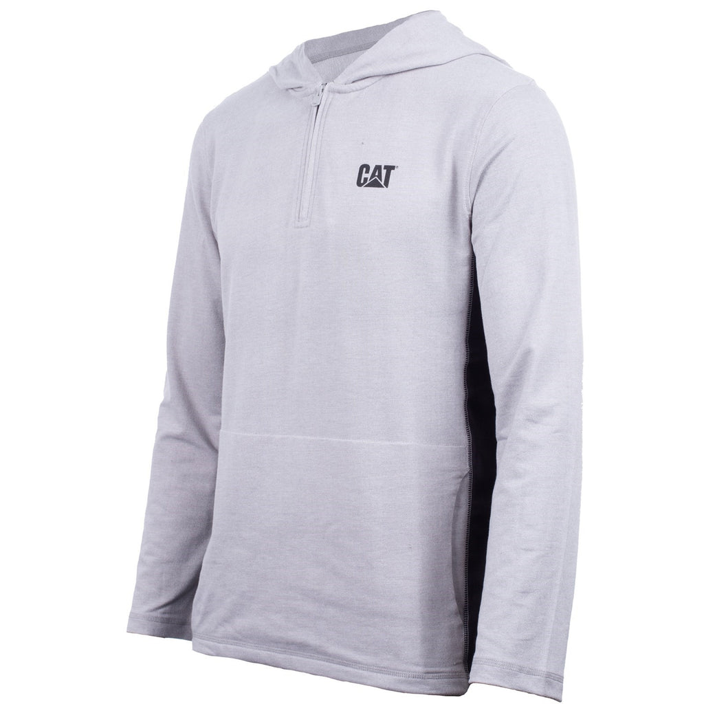 Caterpillar Coolmax Quarter Zip Hoodie Heather Sweatshirts Heren Grijs  Belgie |  LHURZ-6097