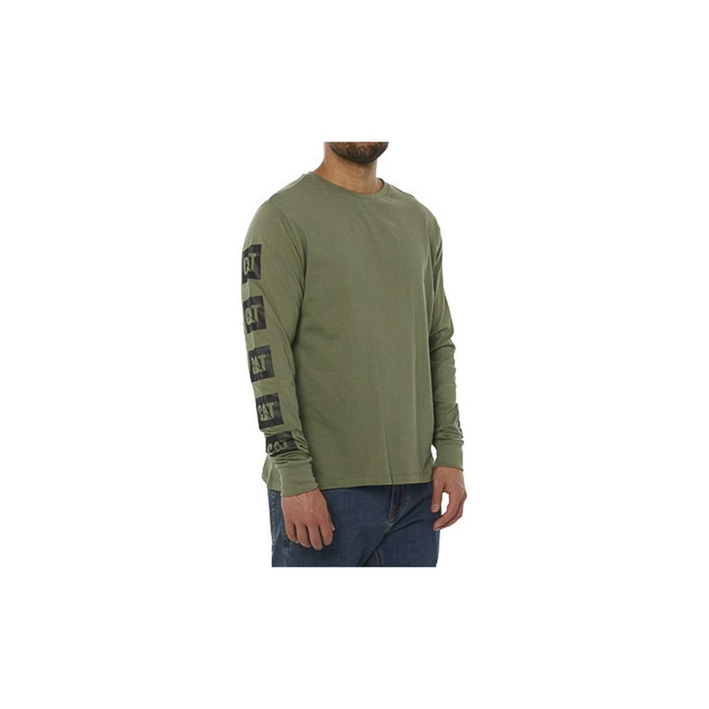 Caterpillar Earth L/S Grafische T-Shirts Heren Groen  Belgie |  XNRQP-7695