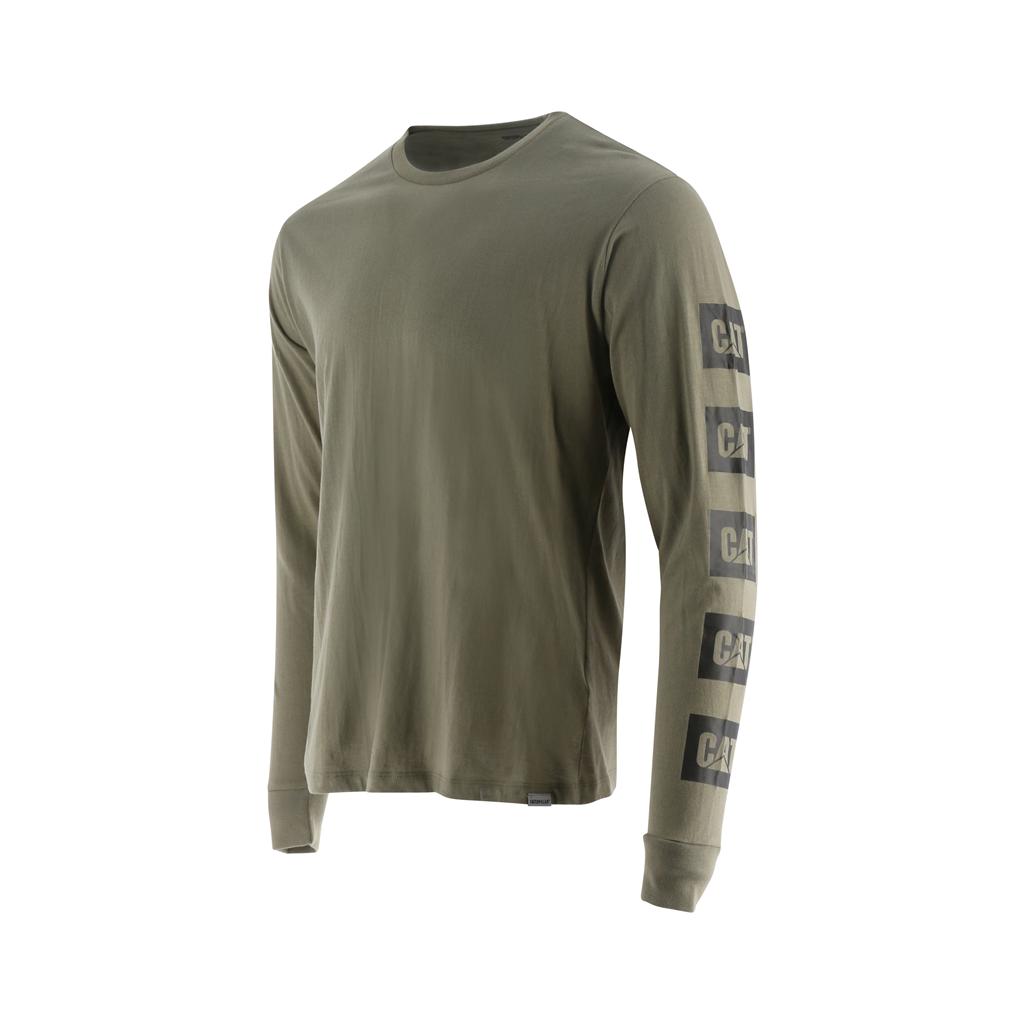 Caterpillar Earth L/S Grafische T-Shirts Heren Groen  Belgie |  XNRQP-7695