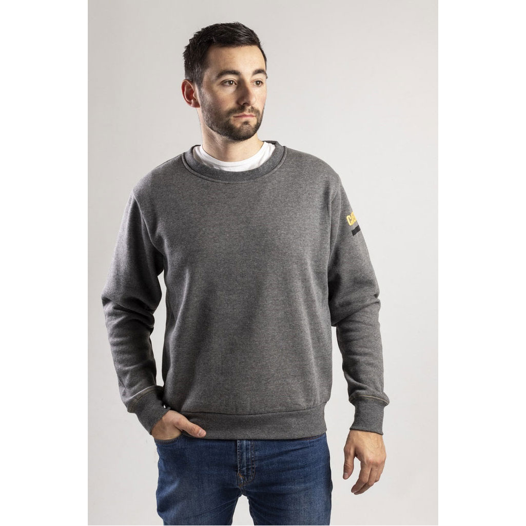 Caterpillar Essentials Crew Neck Trui Heather Sweatshirts Heren Grijs  Belgie |  RAYGP-0395