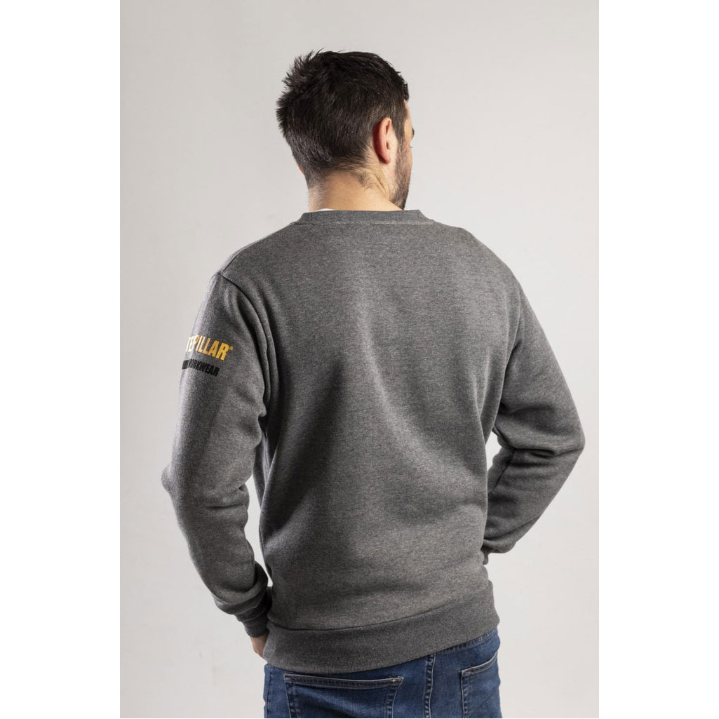 Caterpillar Essentials Crew Neck Trui Heather Sweatshirts Heren Grijs  Belgie |  RAYGP-0395