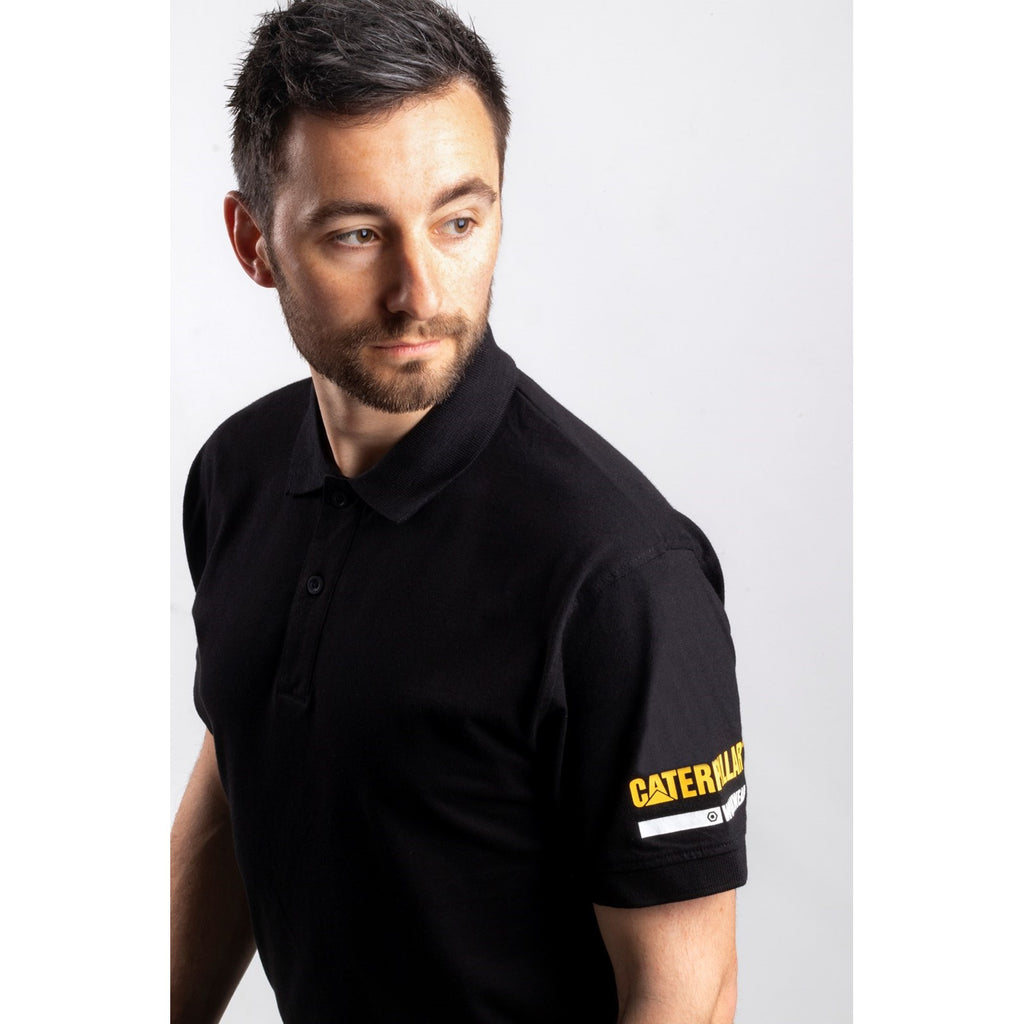 Caterpillar Essentials Polo Poloshirt Heren Zwart  Belgie |  QWIRN-5092