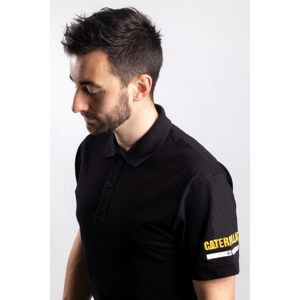 Caterpillar Essentials Polo Poloshirt Heren Zwart  Belgie |  QWIRN-5092