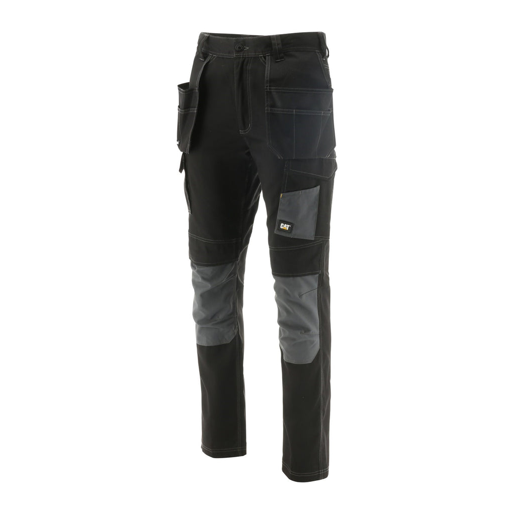 Caterpillar Essentials Stretch Knee Pocket Broek Heren Black-Dark Shadow  Belgie |  WAPES-7491