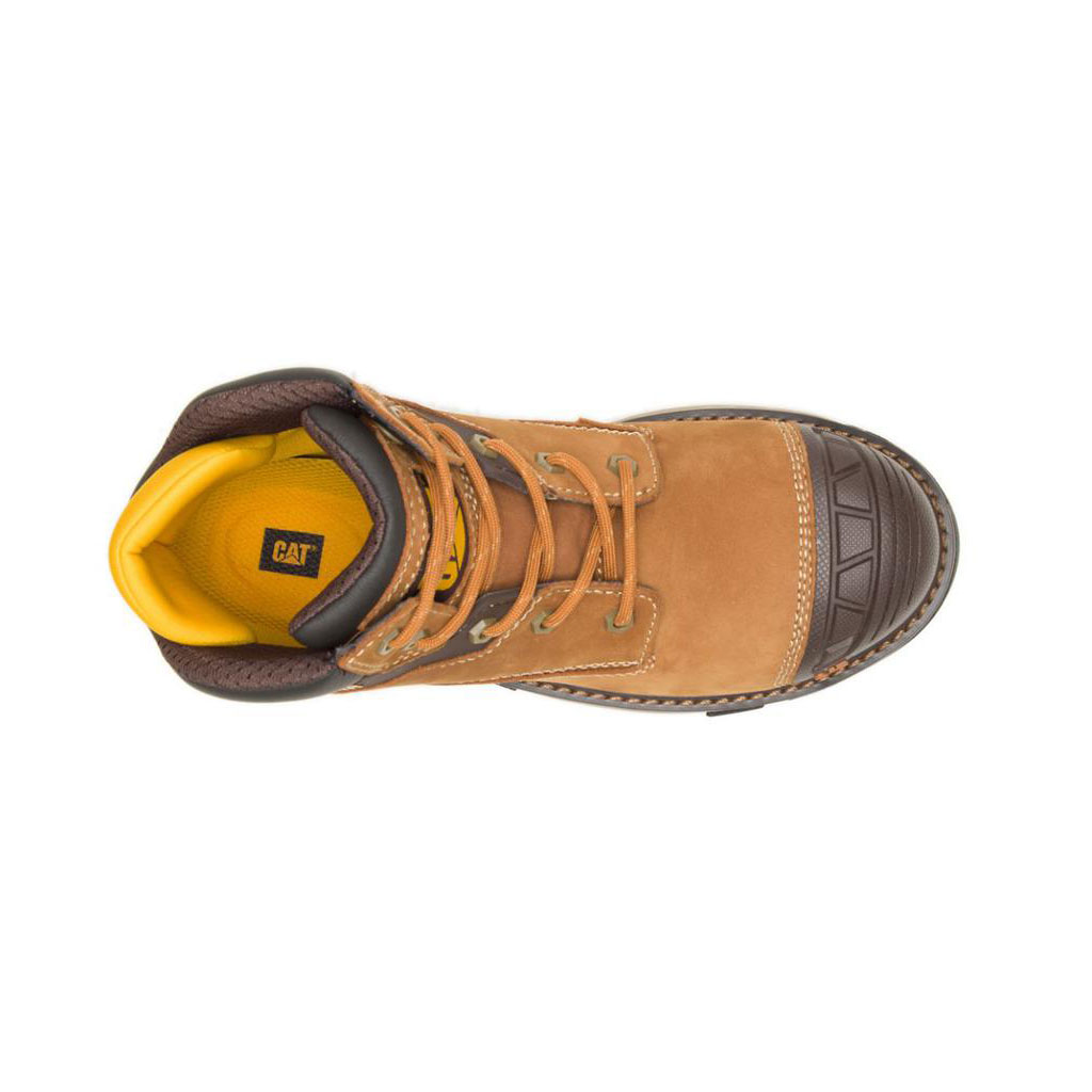 Caterpillar Excavator Superlite Waterdichte Carbon Composite Neus Slip Resistant Footwear Dames Bruin  Belgie |  GINEK-6491