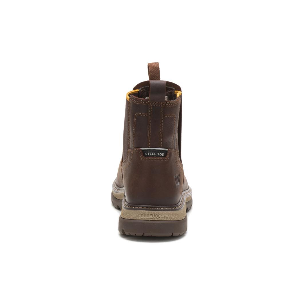 Caterpillar Fairbanks Chelsea Steel Neus Slip On Heren Bruin  Belgie |  VWLIO-7520