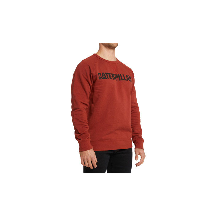 Caterpillar Foundation Crewneck Sweatshirts Heren Rood  Belgie |  RUFQW-7102