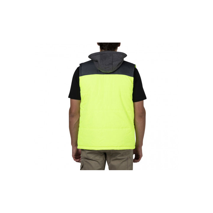 Caterpillar Hi Vis Met Capuchon Werk Geïsoleerde Vesten Heren Geel Zwart  Belgie |  QCOWM-3584