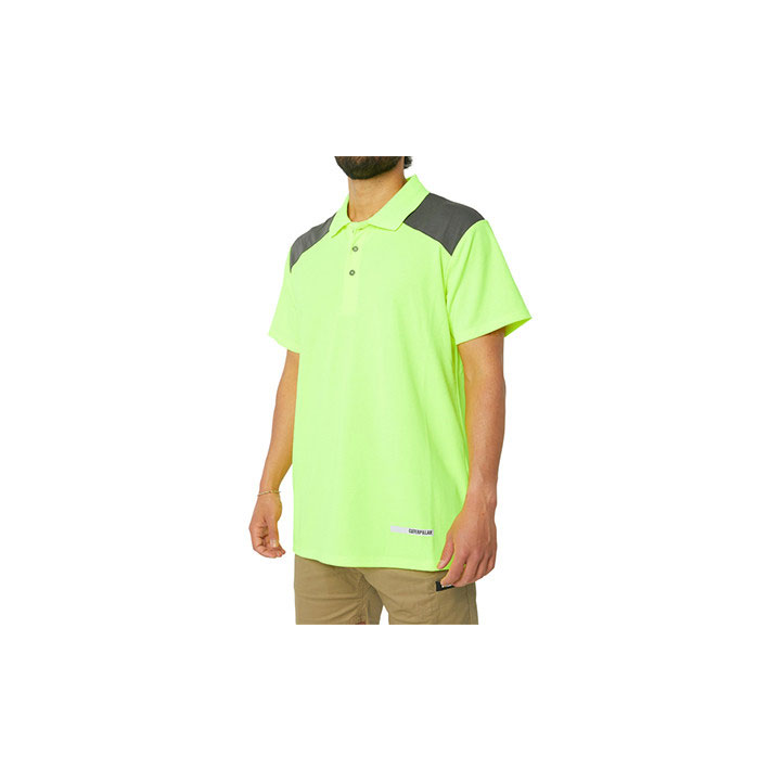 Caterpillar Hi Vis Performance Poloshirt Heren Geel  Belgie |  URGTB-1369