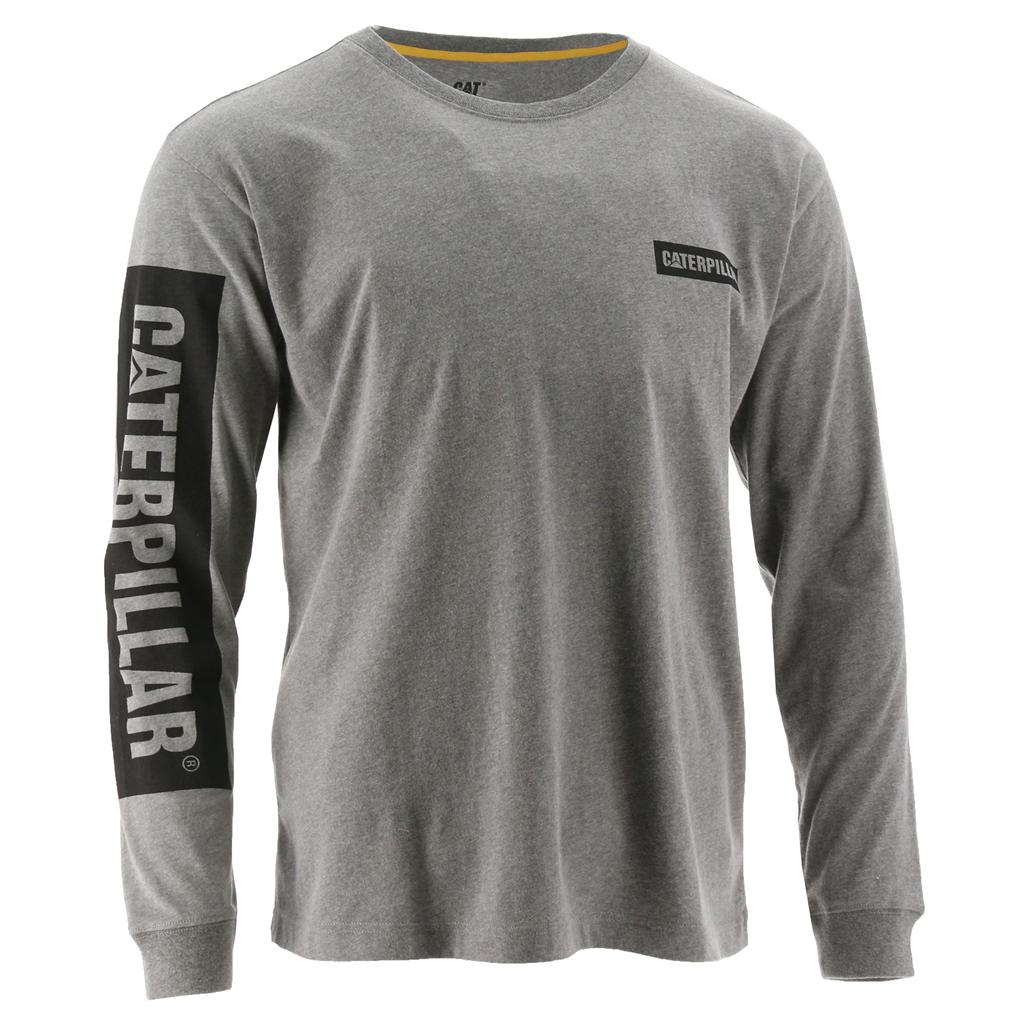 Caterpillar Icon Block Long Sleeve T-Shirts Heren Donkergrijs  Belgie |  RDELQ-3924