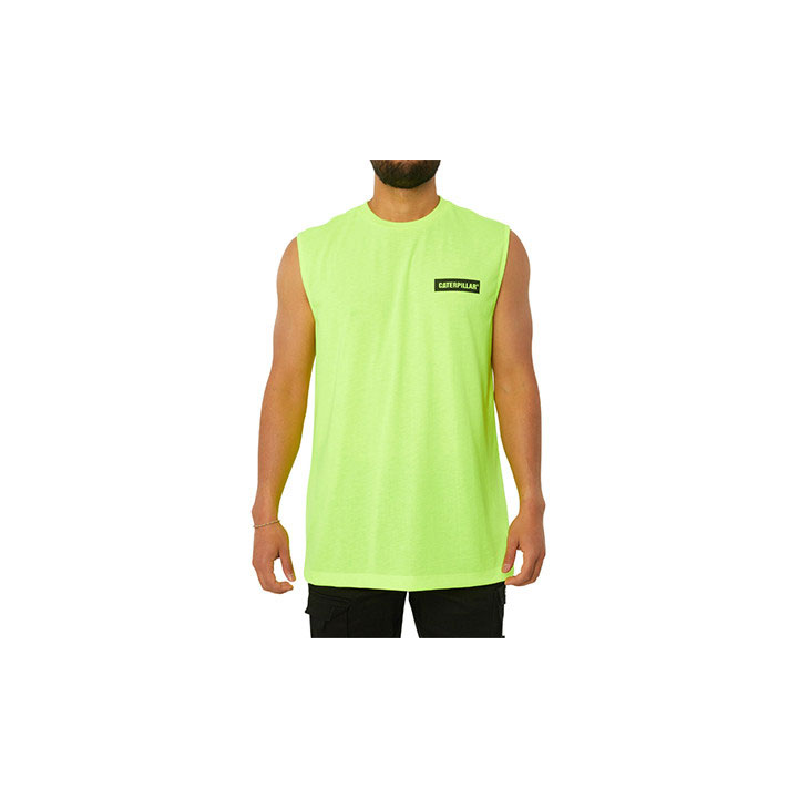 Caterpillar Icon Muscle T-shirts Heren Geel  Belgie |  CPNAX-9423